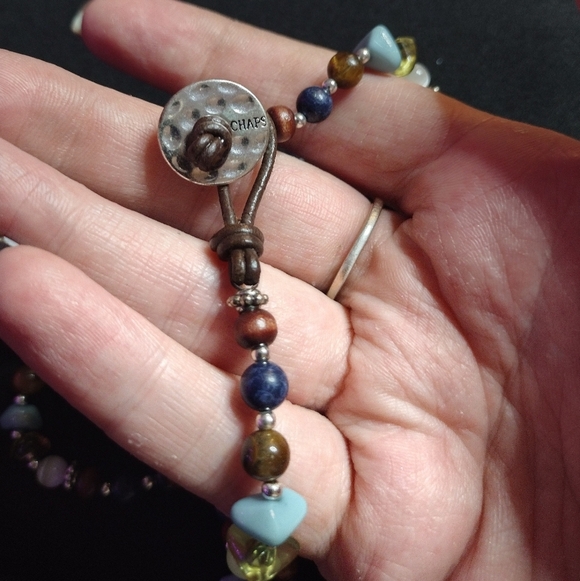 Chaps Turquoise And Multi-Color Beaded Necklace - Picture 8 of 9